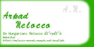 arpad melocco business card